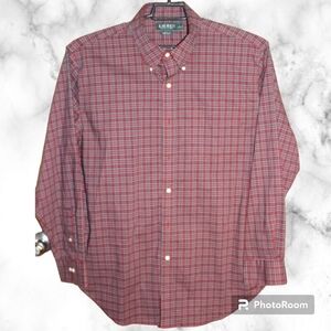 Lauren Ralph Lauren Red Plaid Casual Shirt